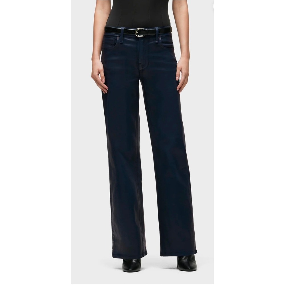 Hudson Jeans Wide-Leg High-Rise Jeans in Dark Navy